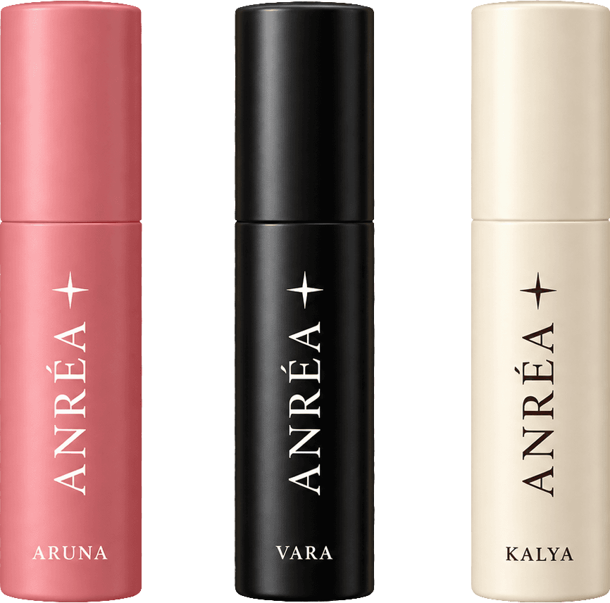 ANRÉA ARUNA, VARA and KALYA Extrait de Parfum bottles, 10ML